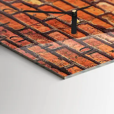 Horloge verticale en verre Mur de briques