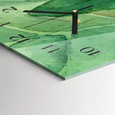 Horloge verticale en verre Feuilles