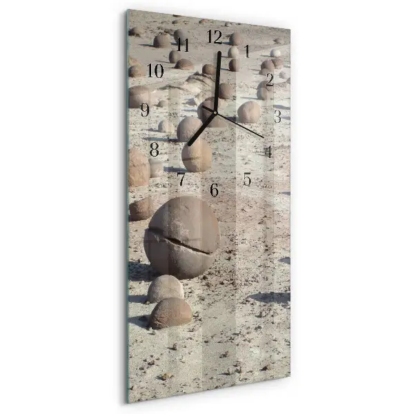 Horloge verticale en verre Galets de plage