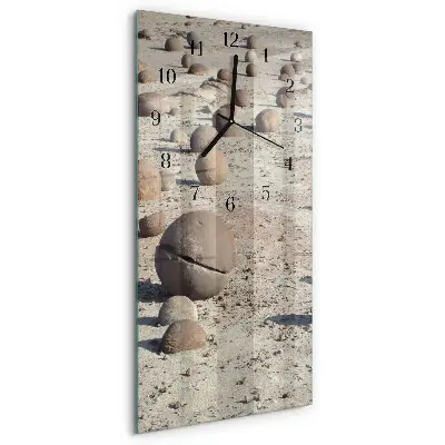Horloge verticale en verre Galets de plage