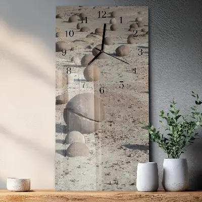 Horloge verticale en verre Galets de plage