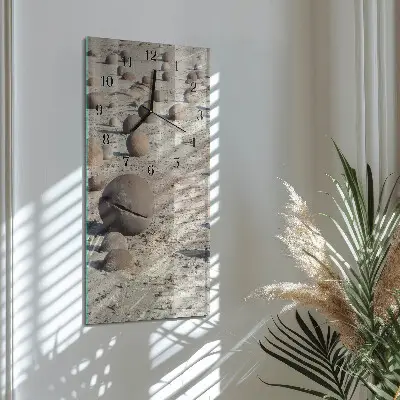 Horloge verticale en verre Galets de plage
