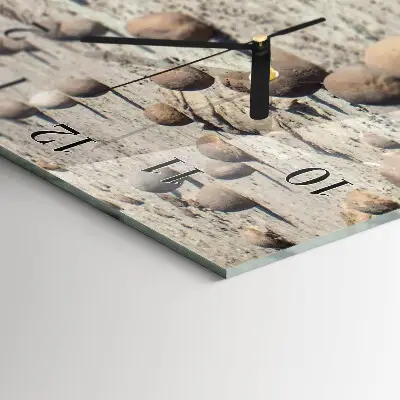 Horloge verticale en verre Galets de plage