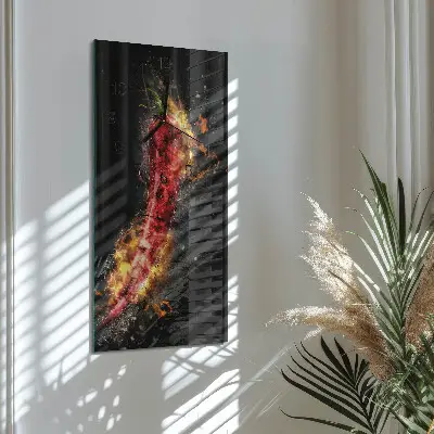 Horloge verticale en verre Piment fort