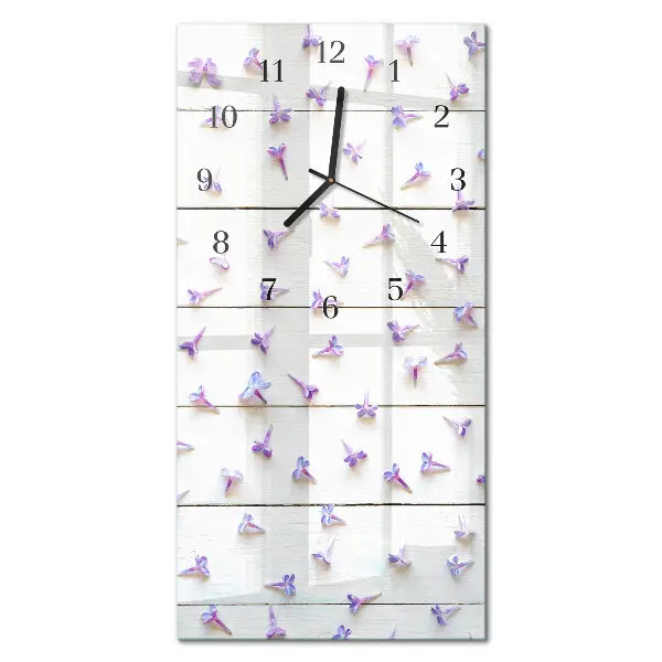 Horloge verticale en verre Fleurs