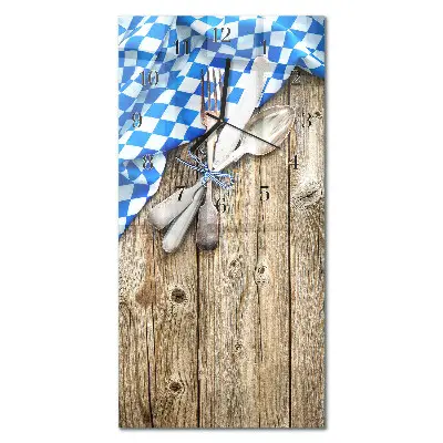 Horloge verticale en verre Planches de bois