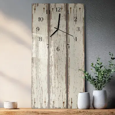 Horloge verticale en verre Planches de bois