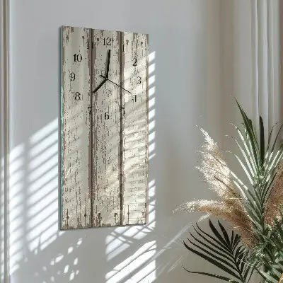 Horloge verticale en verre Planches de bois