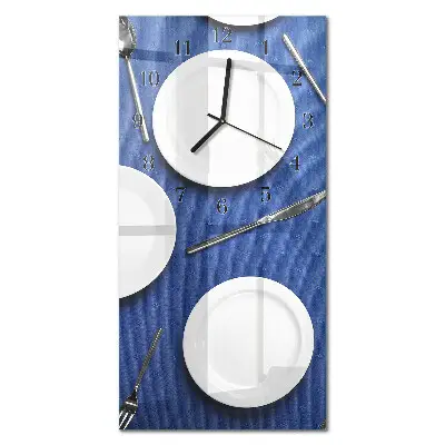 Horloge verticale en verre Vagues violettes