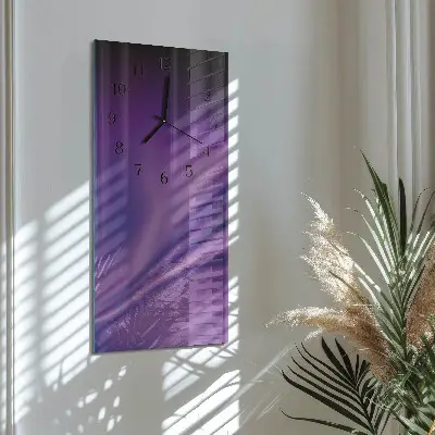 Horloge verticale en verre Vagues violettes