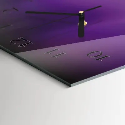 Horloge verticale en verre Vagues violettes