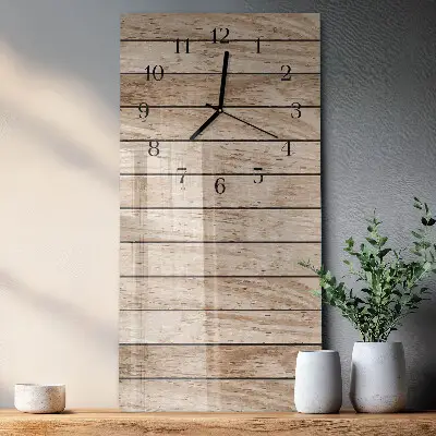 Horloge verticale en verre Bois