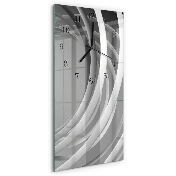 Horloge verticale en verre Cercles abstraits