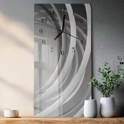 Horloge verticale en verre Cercles abstraits