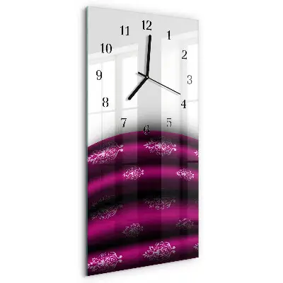 Horloge verticale en verre Rideau violet