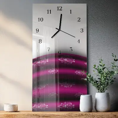 Horloge verticale en verre Rideau violet