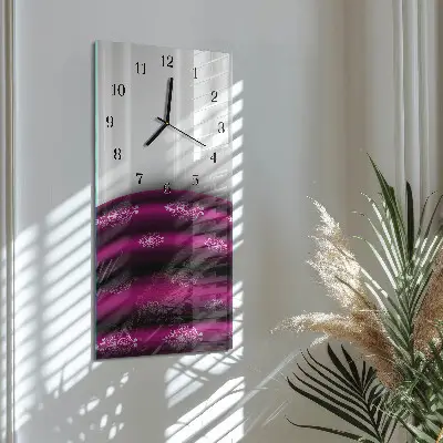 Horloge verticale en verre Rideau violet