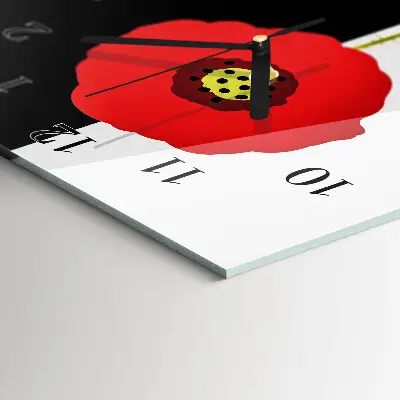 Horloge verticale en verre Têtes de pavot
