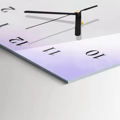 Horloge verticale en verre Fleurs violettes