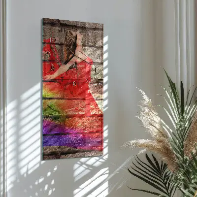Horloge verticale en verre Brique