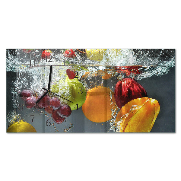 Horloge horizontale en verre Fruit unique