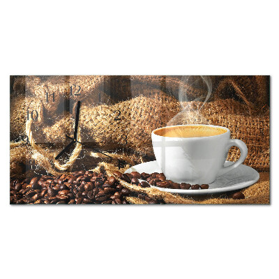 Horloge horizontale en verre Café en grains