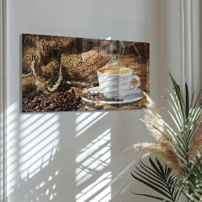 Horloge horizontale en verre Café en grains