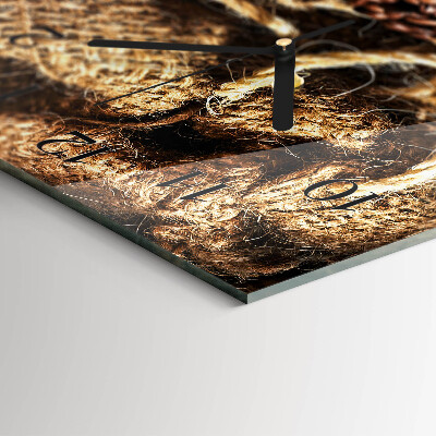 Horloge horizontale en verre Café en grains
