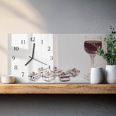 Horloge horizontale en verre Gobelet à vin