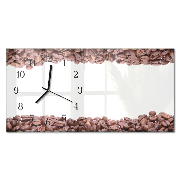 Horloge horizontale en verre Café en grains