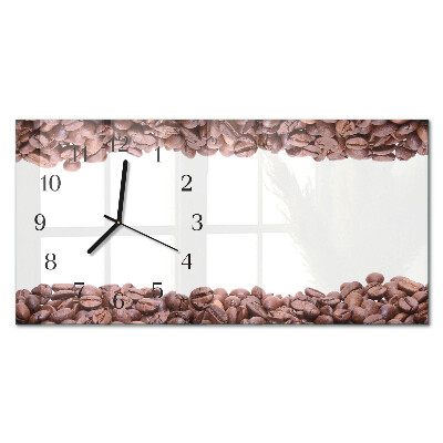 Horloge horizontale en verre Café en grains
