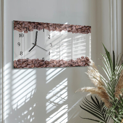 Horloge horizontale en verre Café en grains