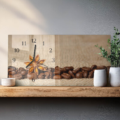 Horloge horizontale en verre Café moulu