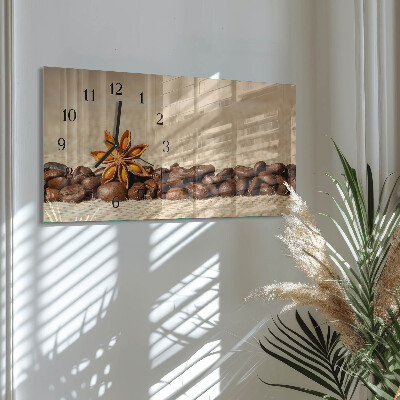 Horloge horizontale en verre Café moulu