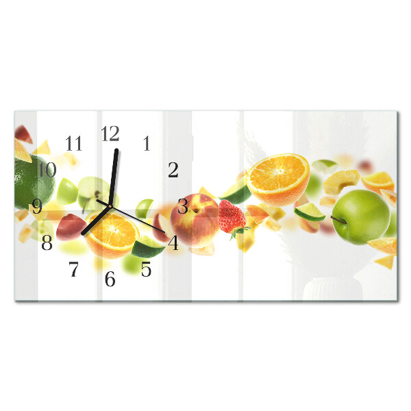Horloge horizontale en verre Mélange de fruits