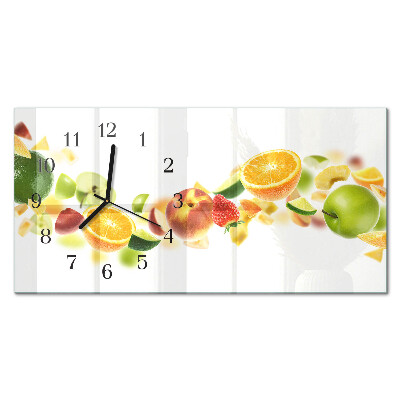 Horloge horizontale en verre Mélange de fruits