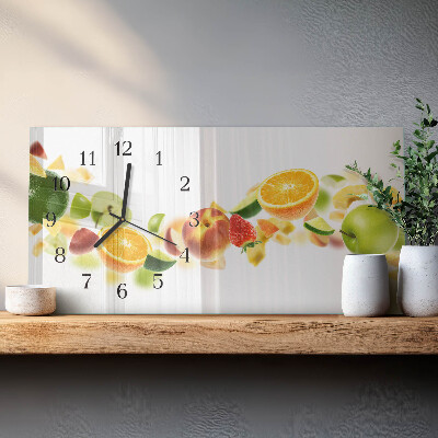 Horloge horizontale en verre Mélange de fruits