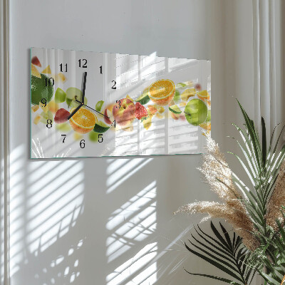 Horloge horizontale en verre Mélange de fruits