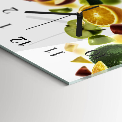 Horloge horizontale en verre Mélange de fruits