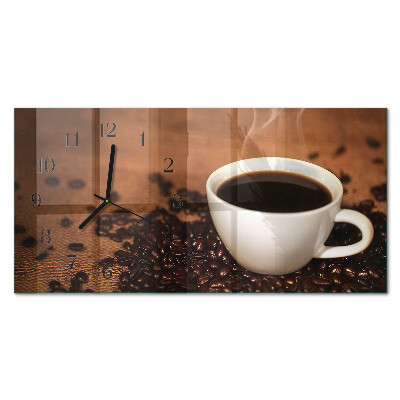 Horloge horizontale en verre Infusion de café chaud