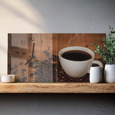 Horloge horizontale en verre Infusion de café chaud