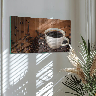 Horloge horizontale en verre Infusion de café chaud
