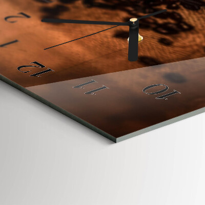 Horloge horizontale en verre Infusion de café chaud