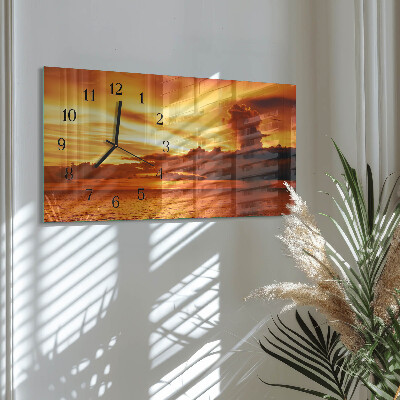 Horloge horizontale en verre Crépuscule