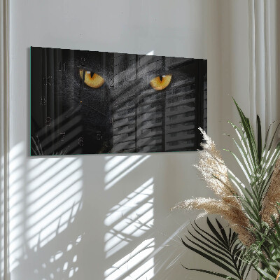 Horloge horizontale en verre Matou