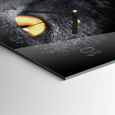 Horloge horizontale en verre Matou