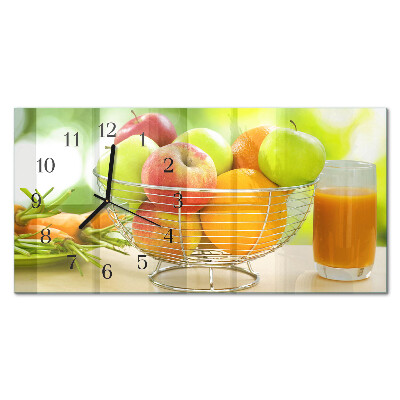 Horloge horizontale en verre Fruits et nectar
