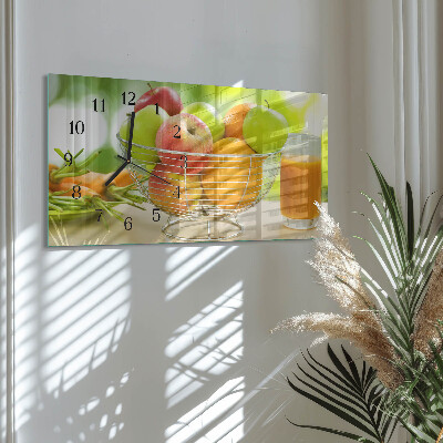 Horloge horizontale en verre Fruits et nectar