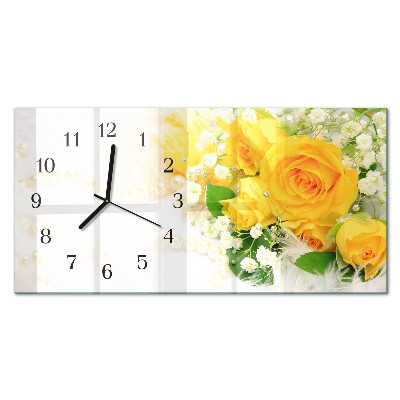 Horloge horizontale en verre Fleur