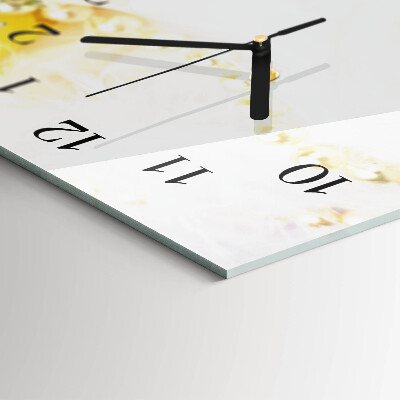 Horloge horizontale en verre Fleur
